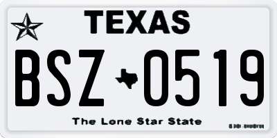 TX license plate BSZ0519