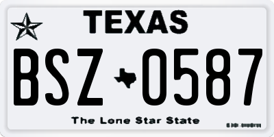 TX license plate BSZ0587