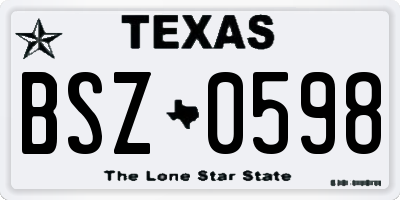 TX license plate BSZ0598