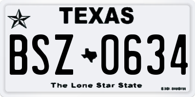 TX license plate BSZ0634