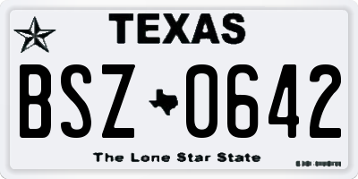 TX license plate BSZ0642