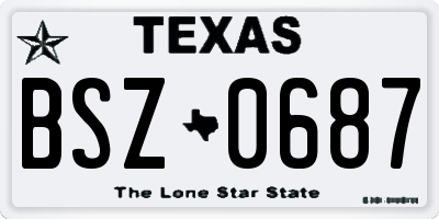 TX license plate BSZ0687