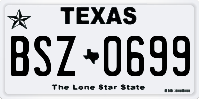 TX license plate BSZ0699
