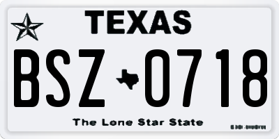TX license plate BSZ0718