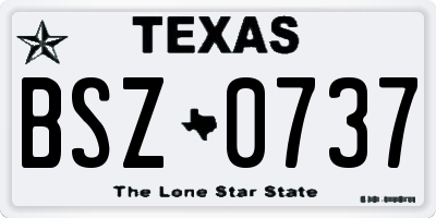 TX license plate BSZ0737