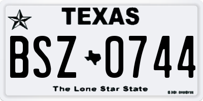 TX license plate BSZ0744