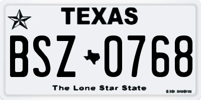 TX license plate BSZ0768
