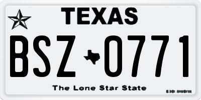 TX license plate BSZ0771
