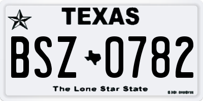 TX license plate BSZ0782