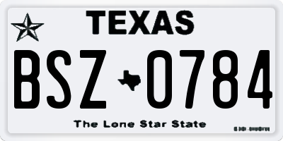 TX license plate BSZ0784