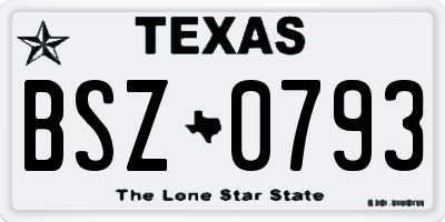 TX license plate BSZ0793