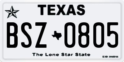 TX license plate BSZ0805