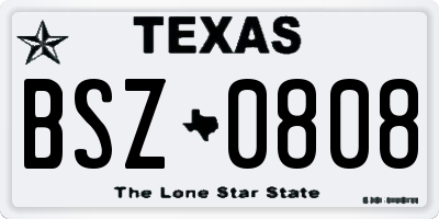 TX license plate BSZ0808