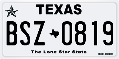 TX license plate BSZ0819