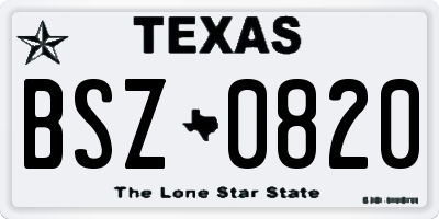 TX license plate BSZ0820
