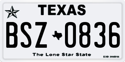 TX license plate BSZ0836