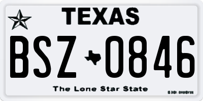 TX license plate BSZ0846