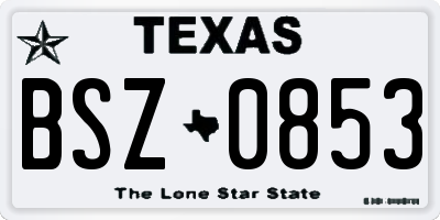 TX license plate BSZ0853