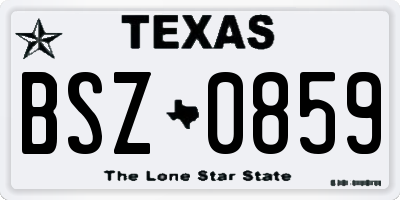 TX license plate BSZ0859