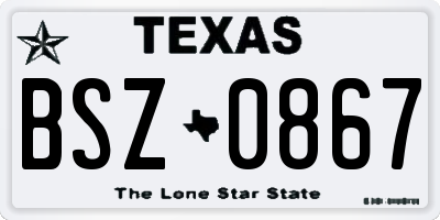 TX license plate BSZ0867