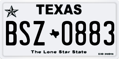 TX license plate BSZ0883