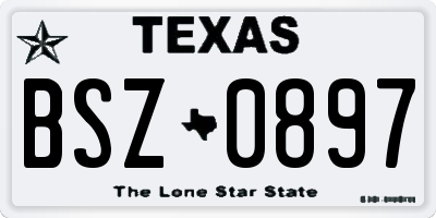 TX license plate BSZ0897