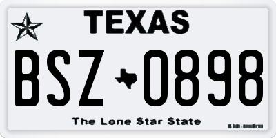 TX license plate BSZ0898