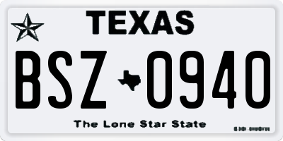 TX license plate BSZ0940