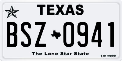 TX license plate BSZ0941