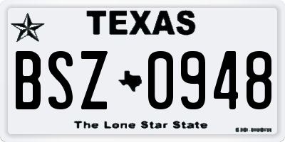 TX license plate BSZ0948