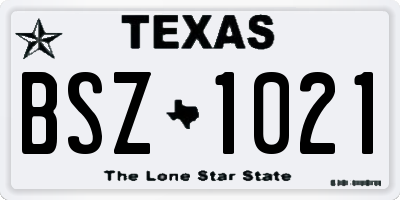 TX license plate BSZ1021