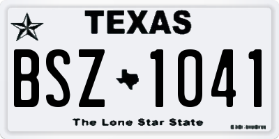 TX license plate BSZ1041