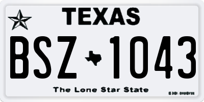 TX license plate BSZ1043