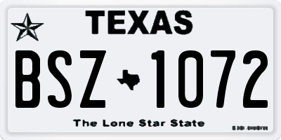 TX license plate BSZ1072