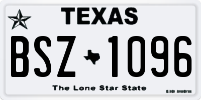 TX license plate BSZ1096