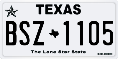 TX license plate BSZ1105