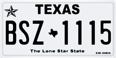 TX license plate BSZ1115