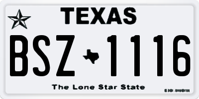 TX license plate BSZ1116