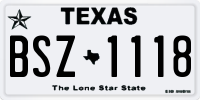 TX license plate BSZ1118