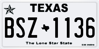 TX license plate BSZ1136