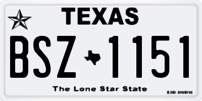 TX license plate BSZ1151