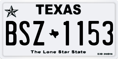 TX license plate BSZ1153