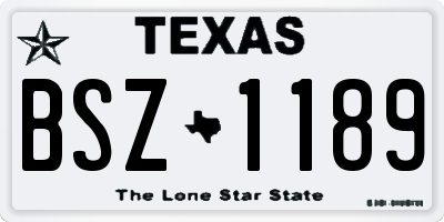 TX license plate BSZ1189