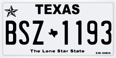 TX license plate BSZ1193