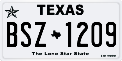 TX license plate BSZ1209