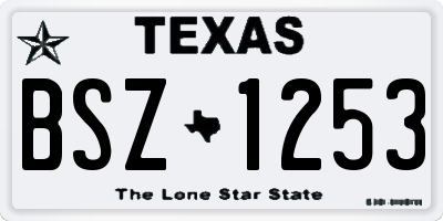 TX license plate BSZ1253