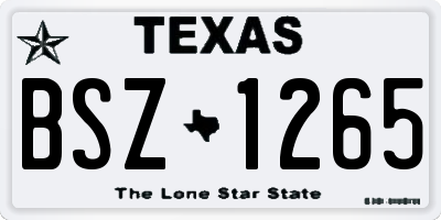 TX license plate BSZ1265