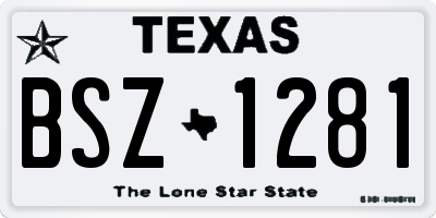 TX license plate BSZ1281