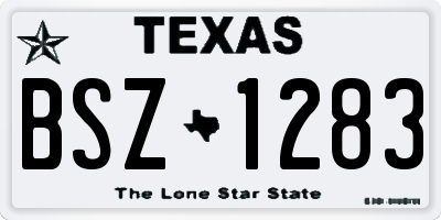 TX license plate BSZ1283