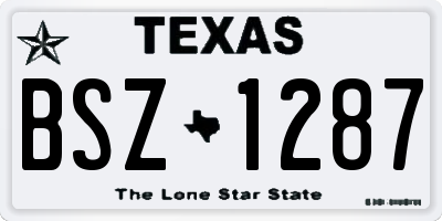 TX license plate BSZ1287